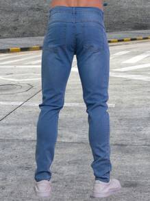 Men's Jeans Zipper Lycra Jeans Color Medium Stretch Manufacturers Special Prices Direct - Rửa trung bình - Xem 2