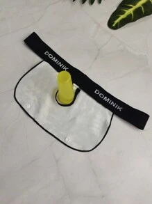 1 件性感男士内衣，混色扎染面料，小袋和 J 形钩装饰，露背设计 - 黑與白 - 查看 5