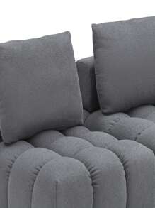 MoolSun Luxury Living Room Combination Sofa, Oversized Combination Sofa With Reversible Lounge Chair, Modern Modular Combination Sofa, Teddy Fabric Sofa With Wide Open Seats, Detachable Modular Sofa, Tapered Legs, Suitable For Apartments, Living Rooms, Offices, And Reception Areas. ﻿ - (3件套) 灰色 - 查看 4