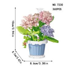 1 pieza Maceta miniatura de plástico con bloques de construcción intercambiables de flores, juguete creativo de flores eternas de bloques de construcción DIY, decoración de escritorio mini, incluye 12 estilos como girasol y rosa, adecuado para decorar el hogar, fiestas, oficina y otros lugares. Excelente regalo de Navidad/Halloween/Año Nuevo/Día de San Valentín/Cumpleaños para amigos y niños - Multicolor - Ver 3