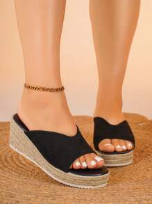 Women's New Outdoor Casual Slip-On Sandals, Fashion Casual Slippers, Platform Thick Sole Plus Size Sandals, Comfortable