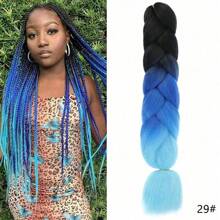 合成大号编织发渐变色大号辫子接发 1 件，适用于扭纹钩编编织发耐热高温纤维 24 英寸，万圣节角色扮演装扮时尚派对圣诞新年礼物