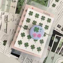42pcs Y2k Four-Leaf Clover Special Series Sticker Pack Cutting Film Card Packaging Material Jounal Decoration Material Sticker Back To School