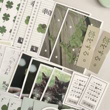 42pcs Y2k Four-Leaf Clover Special Series Sticker Pack Cutting Film Card Packaging Material Jounal Decoration Material Sticker Back To School