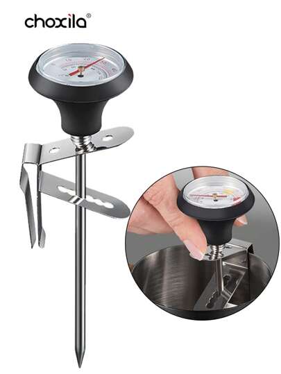 choxila 1pc Thermometer For Pour Over Coffee And Steaming Milk, Milk Frothing Thermometer, Stainless Steel Temperature Monitor 0℃~100℃/32℉~212℉ For Coffee Milk Froth Chocolate Cappuccino (Black) Back To School