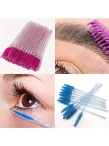 300 piezas 100 piezas 50 piezas Pinceles negros desechables de alta calidad para los ojos - Suaves, delicados, precisos para extensiones de pestañas, cejas y maquillaje, aptos para piel normal - Sin fragancia, varilla de plástico ABS, diseño de pincel de palma, fácil de usar - Set de maquillaje para ojos de mamá
