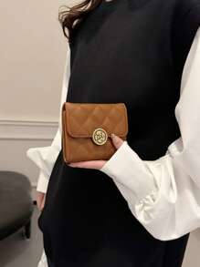 复古、休闲、时尚、多功能、多口袋、通勤包、相机包、学院风、教师节礼物、格纹宽肩带、大容量、便携、轻便、女包、运动背包、豹纹、斜挎包、便携、轻便、办公室、教师、大学生、单肩包、Y2K、朋克 - 棕色 - 查看 4