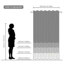 1 件，圣诞球，叶子，印花薄纱窗帘，家居装饰纱布窗帘，适用于卧室、客厅、餐厅、书房、家居装饰、圣诞快乐、圣诞礼物 - 彩色 - 查看 6