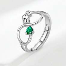 Anillo de cumpleaños de diciembre, símbolo del infinito simple anti-ansiedad rotatorio, de amor eterno, para el Día de San Valentín o compromiso para la novia