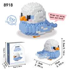 1 件可爱小鸟拼接微粒积木玩具，迷你鹦鹉形状桌面装饰收藏品，创意 DIY 拼装积木动物模型家居桌面装饰，很棒的圣诞节/万圣节/新年/情人节/儿童生日礼物，男孩玩具，儿童玩具，儿童玩具，女孩玩具 - 彩色 - 查看 15