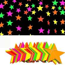 1Packx4M 5Colour Star Neon Paper Glow Banner Hanging Decorations, Disco,Glow In The Dark GLOW Party Banner Black Light Reactive Paper Garland Neon Party Streamers For Birthday Disco Theme Party Bar Decor Home Decor Glow Party Supplies And Decorations For Rock & Roll, Disco Themes