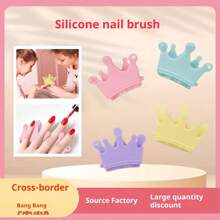 Cepillo de limpieza para el cuidado de las uñas - Herramienta de limpieza de uñas, elimina los residuos de polvo de las uñas sin dañarlas, se puede usar solo o combinado como un soporte para bolígrafos de puntos de arte de uñas