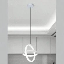 220V 小型现代 LED 吊灯，直径 20CM 圆形 LED 吊灯，黑色硅胶吊灯灯具，吊灯悬挂灯适用于餐厅客厅厨房 - 吊燈 - 查看 7