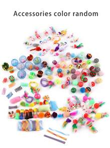 12pcs/Set Cat Toys Assorted, Feather Wand With Bell, Retractable Fishing Rod Replacement Handles, Random Colors