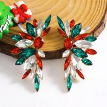 2 件水钻几何翼优雅吊坠耳环，适合女性圣诞节、日常、派对佩戴 - 聖誕耳環 - 查看 2