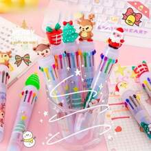 1 Bộ 3 bút bi có thể thu vào theo chủ đề Giáng sinh, đầu bút mảnh tiện dụng, dành cho cả người thuận tay trái và tay phải, thân hình chữ nhật, thích hợp cho học sinh và làm quà tặng ngày lễ (Gửi ngẫu nhiên nhiều kiểu dáng) - nhiều màu - Xem 4