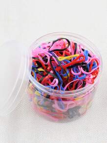 1 盒女士厚大号彩色一次性弹性发带马尾辫夹 - 彩色 - 查看 7