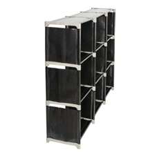 Multifunctional Assembled 3 Tiers 9 Compartments Storage Shelf Black - 黑色 - 查看 4