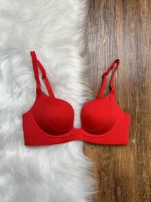 Red Soft & Comfortable Minimizer Bra For Small/Flat Bust, Lift & Support - Red - View 10