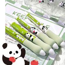 4 chiếc bút bi mực gel siêu mềm chủ đề gấu trúc - Đầu bút bằng nhựa trung bình khô nhanh - Tay cầm thoải mái cho văn phòng, trường học, sinh nhật và quà tặng - Nhiều màu - Xem 4