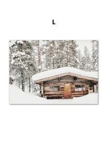 1 Stück Leinwand Gemälde Winterlandschaft Wandkunst Bild Elch Tier Holz Kiefernwald Poster und Muster für moderne Heim Wohnzimmer Dekoration ohne Rahmen