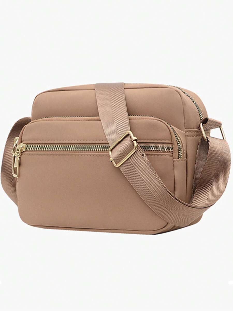 Small Size Waterproof Nylon Crossbody Bags For Women Casual Messenger Bag Purses Handbags - 卡其色 - 查看 1