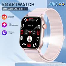 JELLOO 2025 新款男女智能手表 1.952 英寸 AMOLED 屏幕健身手表，具有 107 种以上运动模式、睡眠跟踪、IP67 防水、兼容 iOS 和 Android 手机 - 彩色 - 查看 17