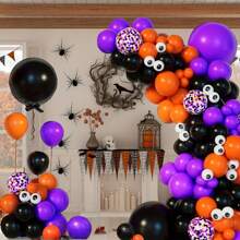 147Pcs 2024 Halloween Themed Balloon Set Chain Arch Set Halloween Blood Handprint Balloon Decoration Halloween Party Balloon Supplies - 147Pcs Balloon Set(147 件氣球套裝) - 查看 3