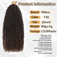 Passion Twist 钩针编织发，Passion Twist 发 10/14/18/22 英寸 1/5/9 包预扭 Passion Twist 钩针编织发，适合波西米亚风预圈 Passion Twist 编织发，末端卷曲，T30 - 漸層棕色 - 查看 2