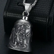 AD 1 件浅灰色摩托车/自行车铃铛配件，骑手安全保护，复古朋克摩托车天使铃铛，电镀不锈钢幸运骑行铃铛 - 淺灰色 - 查看 1