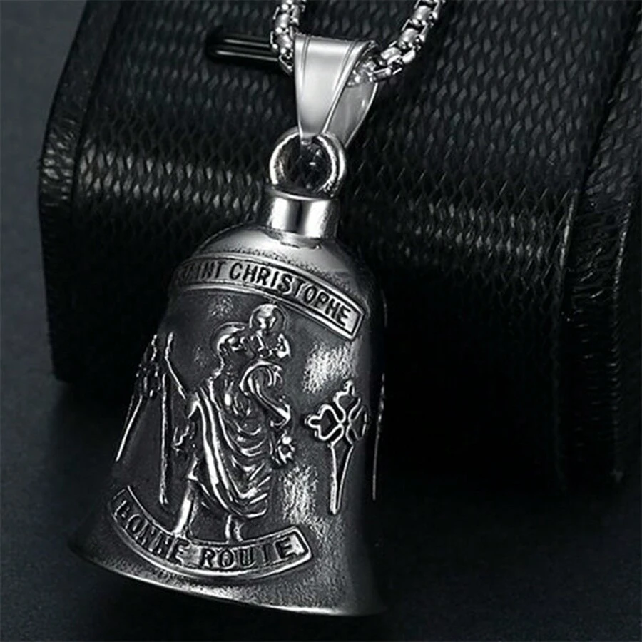 AD 1 件浅灰色摩托车/自行车铃铛配件，骑手安全保护，复古朋克摩托车天使铃铛，电镀不锈钢幸运骑行铃铛 - 淺灰色 - 查看 1