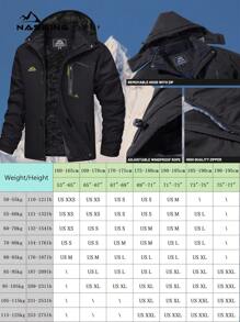 NASBING Chaqueta acolchada resistente al agua y cortavientos con forro polar para hombre, para uso al aire libre, con múltiples bolsillos, apta para esquí, senderismo y actividades al aire libre