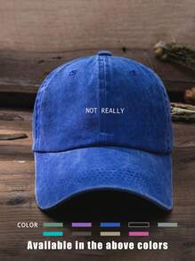 1pc Printed "NOTREALLY" Washed Baseball Cap, Adjustable Outdoor Sun Hat For Spring/Autumn Travel Beach Vacation, Y2K Style For Youth - Baseball Cap - View 3