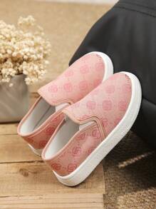 Lässige Kinder Loafers mit Rose-Stickerei, flache Loafers