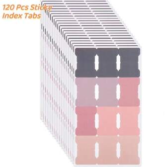 10 Sheets/120 Pieces Sticky Index Tabs, Double Sided Book Page Markers Tabs Blank Monthly Tabs Writable Sticky Notes Flags Self Adhesive Planner Stickers For Labeling Back To School