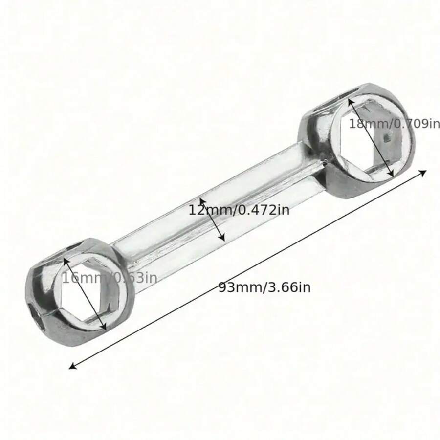 10In1 Bone Shaped Hex Key Wrench Set, Zinc Alloy Multifunction Bike