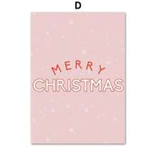 1 件圣诞树礼物圣诞老人雪人小铃铛墙壁艺术帆布画北欧海报印刷品图片婴儿儿童房间装饰无框架 - 彩色 - 查看 9