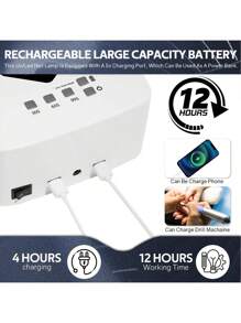 Cordless UV LED Nail Lamp With 30 Beads Rechargeable Professional Nail Dryer With 3 Timer Settings For Home And Salon Use - Xem 5