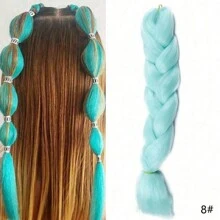 合成大号编织发渐变色大号辫子接发 1 件，适用于扭纹钩编编织发耐热高温纤维 24 英寸，万圣节角色扮演装扮时尚派对圣诞新年礼物