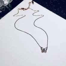 1 chiếc vòng cổ xương đòn hình con bướm bằng thép không gỉ và vỏ sò - Loại bướm - Xem 5