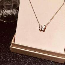 1 chiếc vòng cổ xương đòn hình con bướm bằng thép không gỉ và vỏ sò - Loại bướm - Xem 6