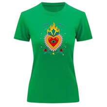 Playera Blusa De Corazon Con Ojo Turco Ropa Para Mujer - Verde - Ver 3