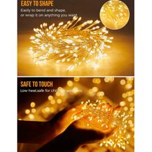10英尺迷你电池供电仙女灯串，100颗LED鞭炮灯串，防水银线星形萤火虫灯，适用于DIY花环、家居装饰、室内外圣诞装饰，暖白色圣诞装饰品，家居圣诞礼物，圣诞装饰 - 彩色 - 查看 9