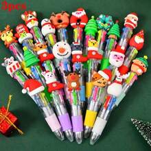 圣诞装饰 6 支迷你圣诞圆珠笔 - 圣诞老人、驯鹿和雪人等可爱图案 - 轻质硅胶握把 - 办公室和节日礼物的完美选择 - 彩色 - 查看 11