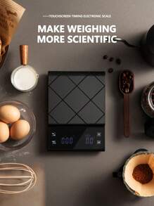 1PC Coffee Electronic Scale With Timer, High Precision Gram Weight Kitchen Baking Home Use Small Chinese Medicine Electronic Scale, Easy-To-Read LCD Display, Black Durable Plastic Material, Multiple Unit Conversion, Accurate Baking Tool, Suitable For Home Cooking Gram Scale Kitchenware, Baking Tools, Food Gram Electronic Scale (Batteries Not Included)[New Year Kitchen Accessories]