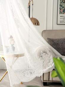 ستارة شفافة مزينة بطرز الزهور والخرز والجواهر عالية الجودة والفخامة لغرفة النوم والشرفة وغرفة المعيشة