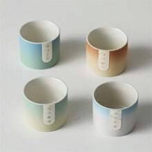 1 套粗陶山水茶杯，山水主题礼盒茶具，商务/纪念品返校礼物