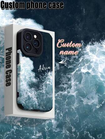 1 pièce Étui de téléphone portable personnalisé - personnalisable avec lettres, noms, surnoms ; compatible avec iPhone et autres téléphones ; bandes verticales en PU, anti-chute, anti-rayures, coque de protection TPU souple anti-traces de doigts ; un choix judicieux pour un cadeau personnel, de couple, de famille, d'ami, de meilleur ami, d'anniversaire