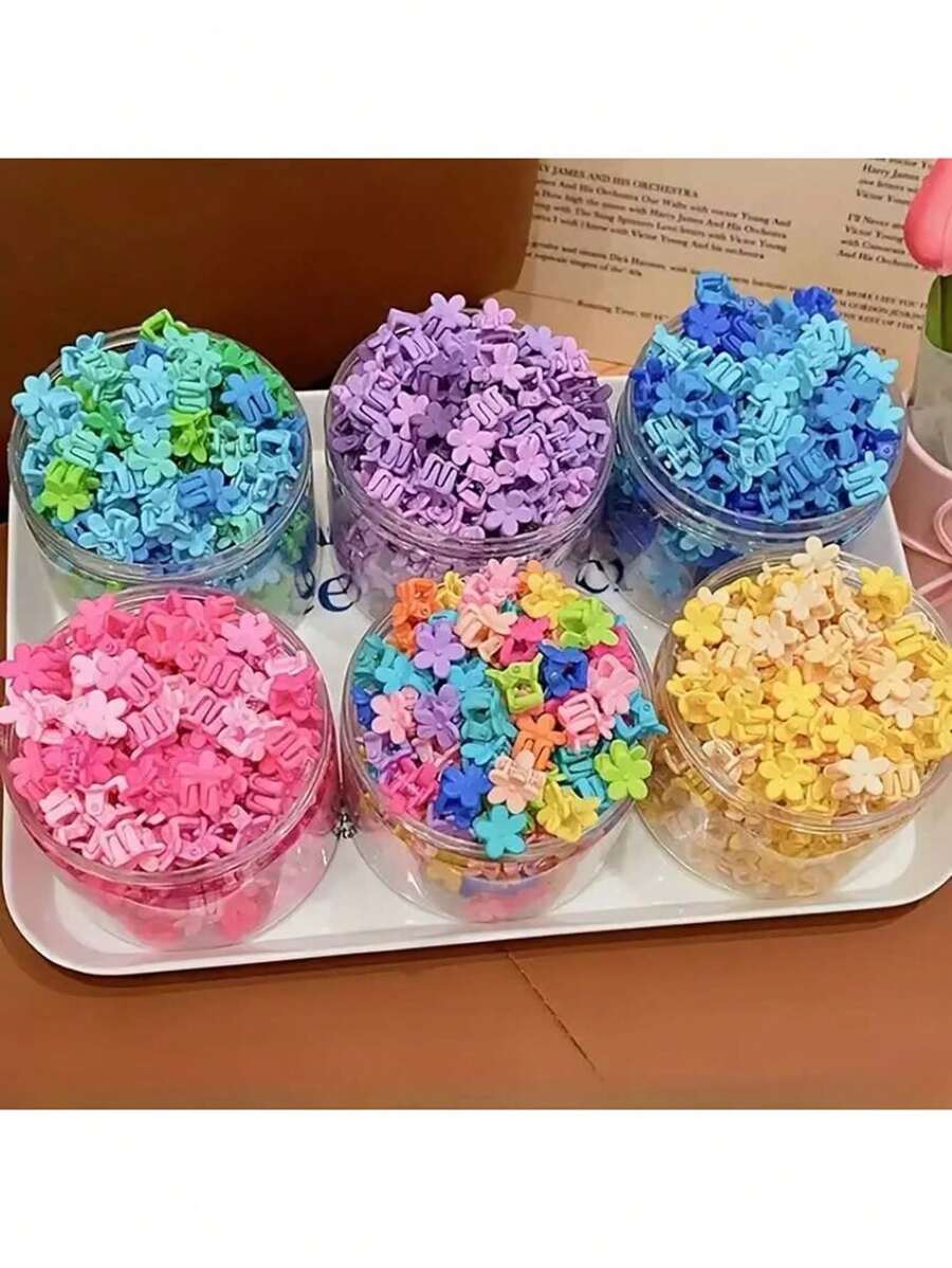 20 chiếc kẹp tóc hình hoa màu ngẫu nhiên mini dùng để tạo kiểu hàng ngày thích hợp cho đi học hẹn hò đi nghỉ du lịch hàng ngày dễ thương - nhiều màu - Xem 1