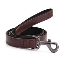 1 件可定制复古重型定制 PU 皮革狗项圈（可选皮带），黑色亮面金属片，带个性化雕刻，适合大型、中型和小型犬 - 深棕色 - 查看 5